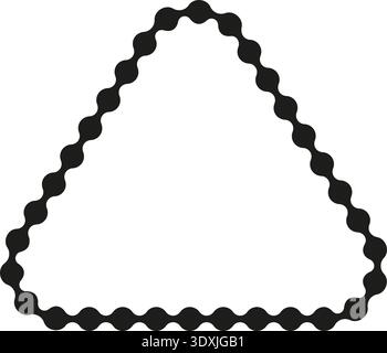Dotted path forming a triangle with curved rounded edges. Stock Vector