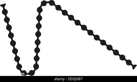 Dotted line forming sharp spikes with dramatic angular points. Stock Vector