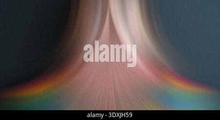 A blurred image showing a light pink and white gradient with a rainbow effect at the bottom edge Stock Photo