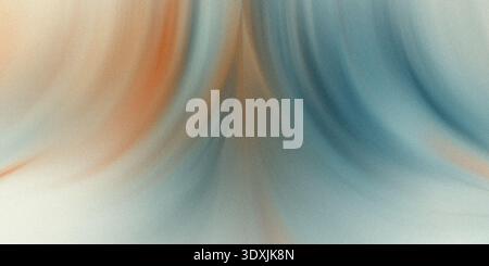 Abstract blend of teal orange and white creating a soft flowing watercolor like effect on a blurred canvas Stock Photo