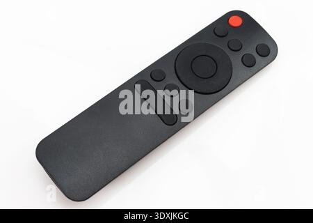 Blank buttons black remote controller isolated on white background. mockup template universal Stock Photo