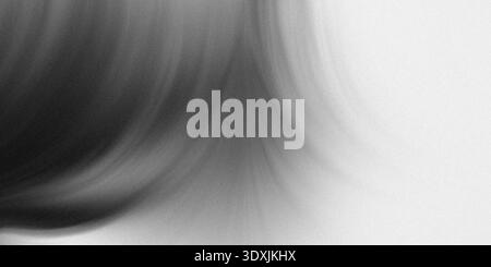 Abstract black and white gradient image with blurred dark shapes and bright white background area Stock Photo
