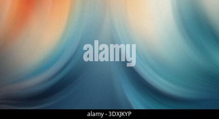 Abstract gradient background with flowing colors of orange, blue, teal, and white creating soft waves Stock Photo