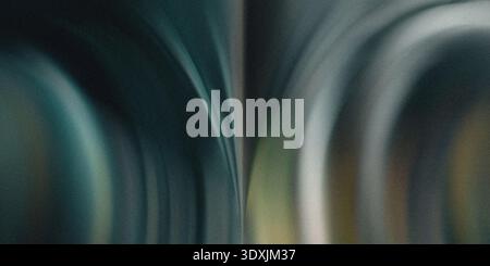 Abstract blurred motion of vertical lines in shades of teal and gray creating a distorted effect Stock Photo