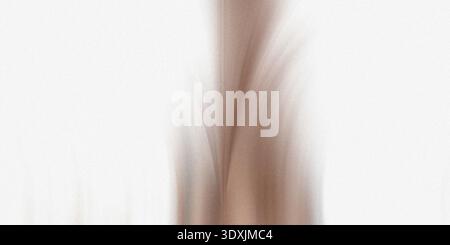 Abstract blurry image showing a light colored vertical shape against a white background with soft edges Stock Photo