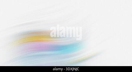 Abstract blurred background featuring pastel colors of yellow pink and blue with white space around it Stock Photo