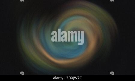 Abstract swirling vortex of colors with shades of blue green yellow and a dark background creating depth Stock Photo