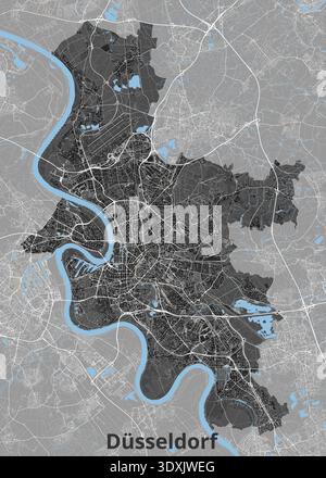 City map of Dusseldorf Germany Stock Vector