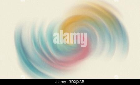 A swirling abstract image with blended colors of green yellow pink and blue creating a dynamic effect Stock Photo