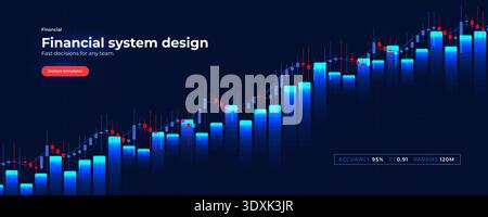 Financial Trading Analytics Dashboard Candlestick Strategy Market Chart Indicators Forecast Metrics Portfolio Risk Models Accuracy Templates Platform Stock Vector