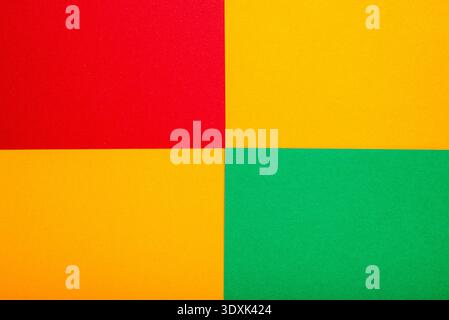 Minimalist abstract design with paper texture in four colors and geometric blocks. Stock Photo