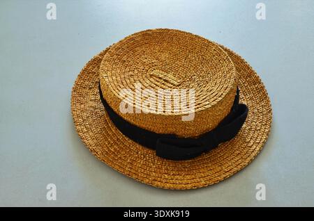 Straw hat isolated on a white background. Stock Photo