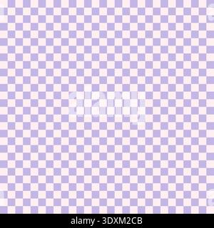 Groovy checkered seamless pattern, vintage aesthetic background, checkerboard texture. Funky hippie fashion textile print, retro yellow and white square background with tile vector pattern  Stock Vector