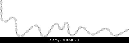 Curved shape with multiple thin parallel lines forming a random zigzag pattern. Stock Vector