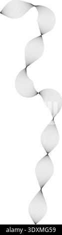 Curved flowing shape with multiple thin parallel lines forming an organic wave pattern. Stock Vector