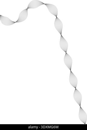 Thin curved shape with multiple parallel lines forming a sharp and continuous wave-like contour. Stock Vector