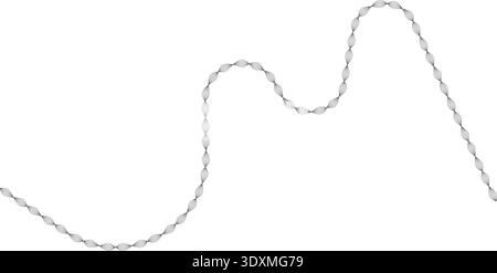 Flowing shape with curved edges and multiple thin parallel lines following a non-uniform random path. Stock Vector
