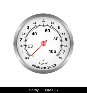 Tire Pressure Gauge. Tire Pressure Check Equipment. Vector Illustration. Stock Vector