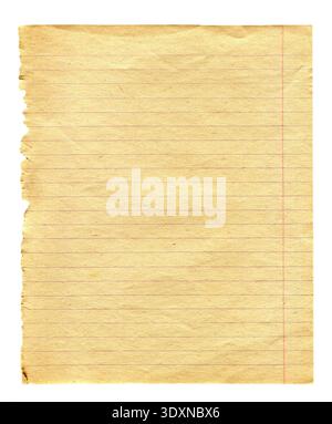 Old Paper with a Lines for a Text isolated on the White Stock Photo