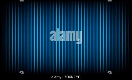 Midnight Blue Neon Fractal Glass Illustration with Ribbed Texture and Glowing Light. Stock Vector