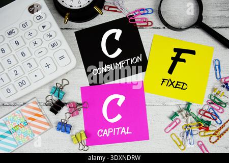 CFC Consumption Of Fixed Capital text phrase of business and financial concept Stock Photo
