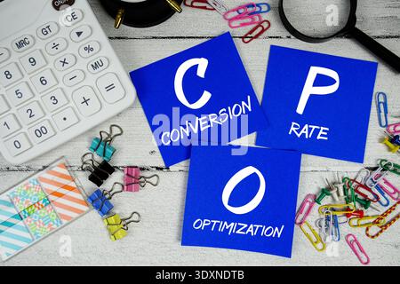 CRO Conversion Rate Optimization text phrase of business and financial concept Stock Photo