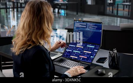 Working On Blockchain Security With AI Editor In Business Meeting Stock Photo