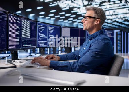 Securing Business Operations In The Cloud Data Center As Engineer Stock Photo