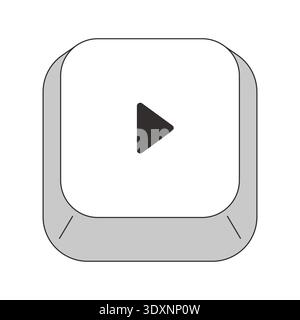 Right arrow key grayscale computer keyboard Stock Vector