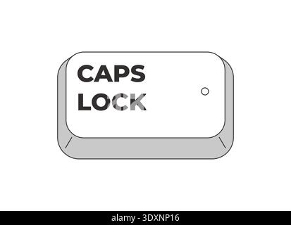 Caps Lock toggle grayscale computer keyboard key Stock Vector