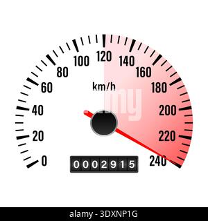 Car Dashboard. Car Panel Display. Car Speedometer Dashboard. Tachometer or Odometer Display. High Speed Concept. Vector Illustration. Stock Vector