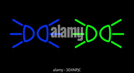 Car Light Sign Symbol. Car Headlight Sign. Indicator Light. Vector Illustration. Stock Vector