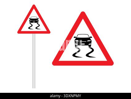 Stabilization Off Sign. Traction Control System Off Sign. Vector Illustration. Stock Vector