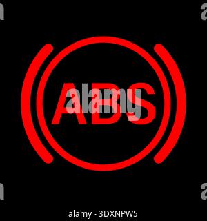 ABS Warning Icon. Anti-Lock Braking System Warning Sign. Vector Illustration. Stock Vector