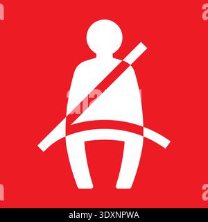 Seat Belt Icon. Fasten Seat Belt Sign Symbol. Vector Illustration. Stock Vector