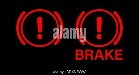Brake System Warning Sign. Vector Illustration. Stock Vector