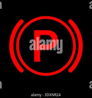 Hand Brake Sign. Parking Brake Sign. Vector Illustration. Stock Vector