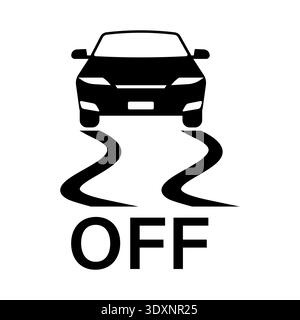 Stabilization Off Sign. Traction Control System Off Sign. Vector Illustration. Stock Vector