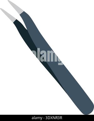 Simple illustration of tweezers with pointed tips in a minimal flat style Stock Vector