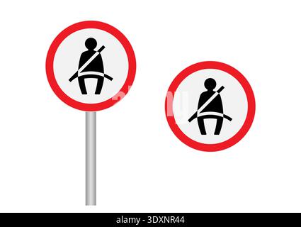 Seat Belt Icon. Fasten Seat Belt Sign Symbol. Vector Illustration. Stock Vector