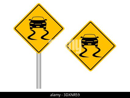Stabilization Off Sign. Traction Control System Off Sign. Vector Illustration. Stock Vector
