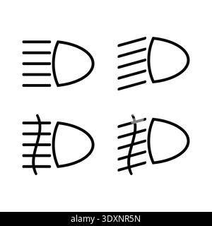 Car Light Sign Symbol. Car Headlight. Rear Fog Light. Indicator Light. Vector Illustration. Stock Vector