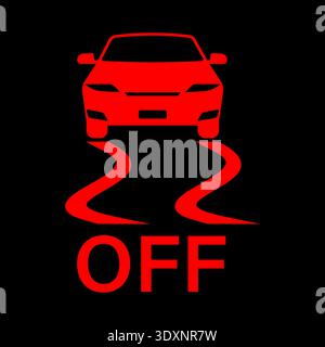 Stabilization Off Sign. Traction Control System Off Sign. Vector Illustration. Stock Vector