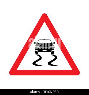 Stabilization Off Sign. Traction Control System Off Sign. Vector Illustration. Stock Vector