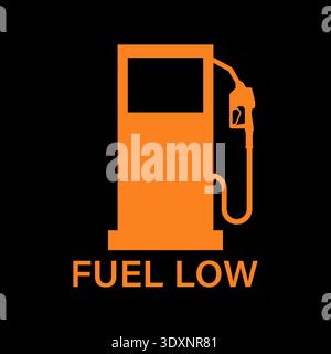 Empty Fuel Warning Sign. Fuel Low Warning Sign. Vector Illustration. Stock Vector
