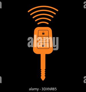 Key warning Sign in Car. Vector Illustration. Stock Vector