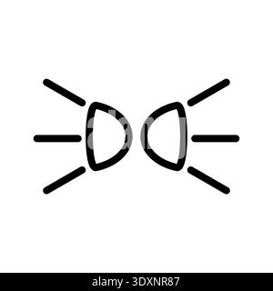 Car Light Sign Symbol. Car Headlight Sign. Indicator Light. Vector Illustration. Stock Vector