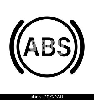 ABS Warning Icon. Anti-Lock Braking System Warning Sign. Vector Illustration. Stock Vector