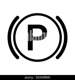 Hand Brake Sign. Parking Brake Sign. Vector Illustration. Stock Vector