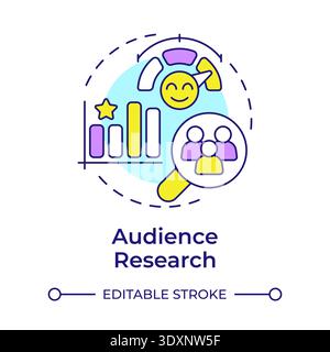 Audience research multi color concept icon Stock Vector